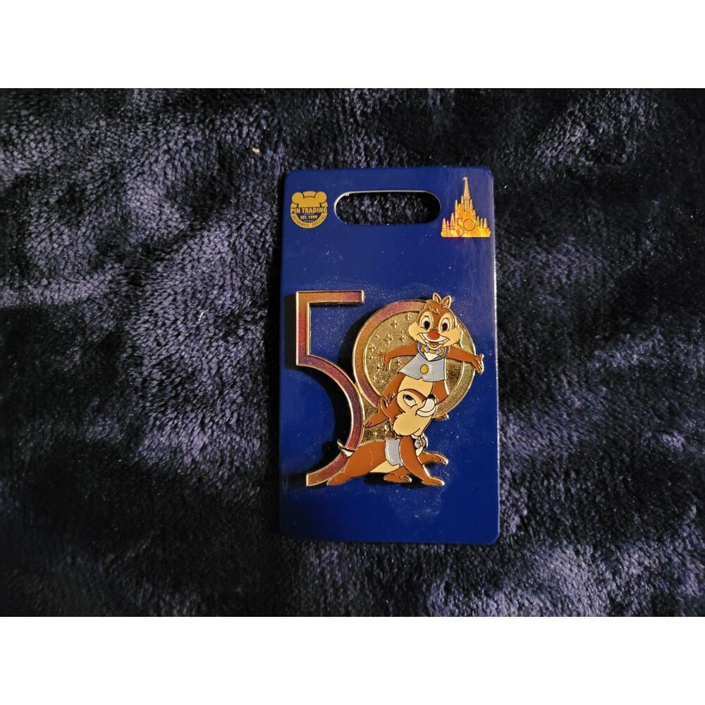 Disney Parks Walt Disney World 50th Anniversary Chip 'n' Dale Pin